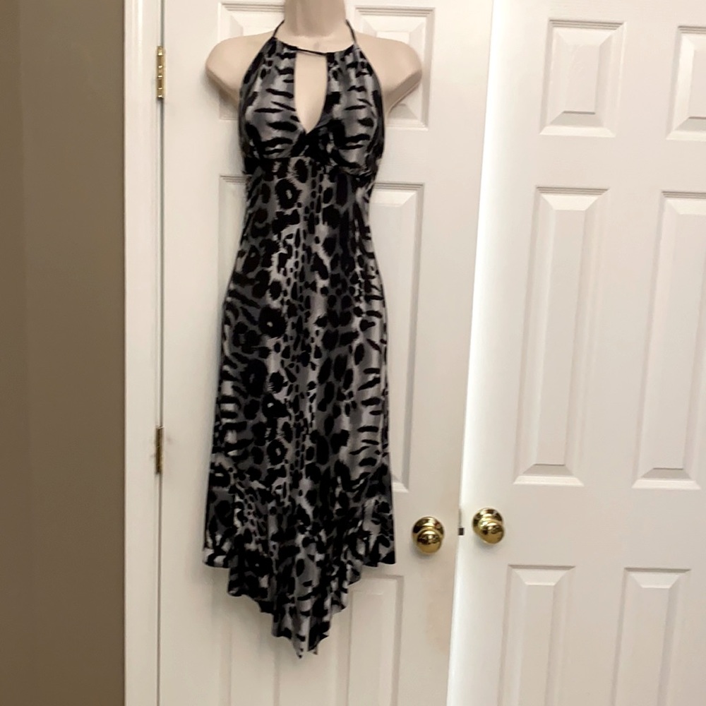 Animal print halter dress
